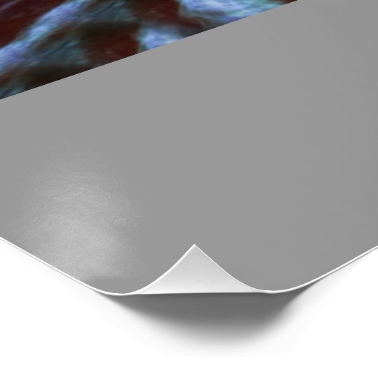 水滝の石の緑の自然の名前は個人化なります ポスター (コーナー)