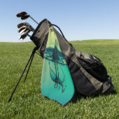 水滴が水タオルに飛び散る ゴルフタオル (グリーン)