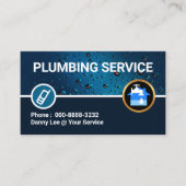 水滴きらめく配管 名刺 (正面)