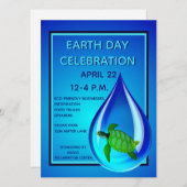 水滴とウミガメ 招待状 (正面/裏面)