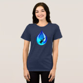 水滴とシャチ トライブレンドＴシャツ (正面全面)