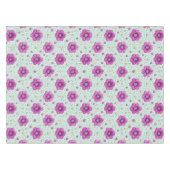 水滴のあるピンクの花柄 テーブルクロス (正面(横))
