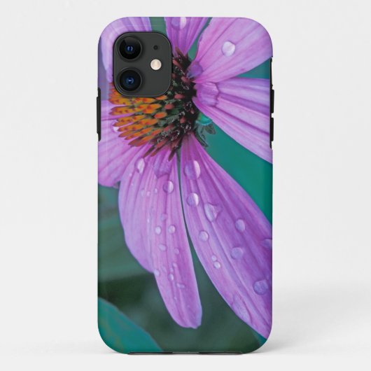 水滴のついた紫色のエキナセア Case-Mate iPhoneケース (裏面)
