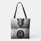 水滴のディテールが美しい黒豹 🐆 トートバッグ (裏面)