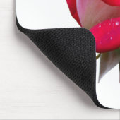 水滴のピンクのバラの花フローラヴィンテージ マウスパッド (コーナー)