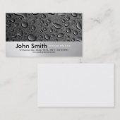 水滴のブラシをかけられた金属のデザインの名刺 名刺 (正面/裏面)