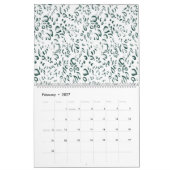 水滴の多い白い背景 カレンダー (2月 2027)