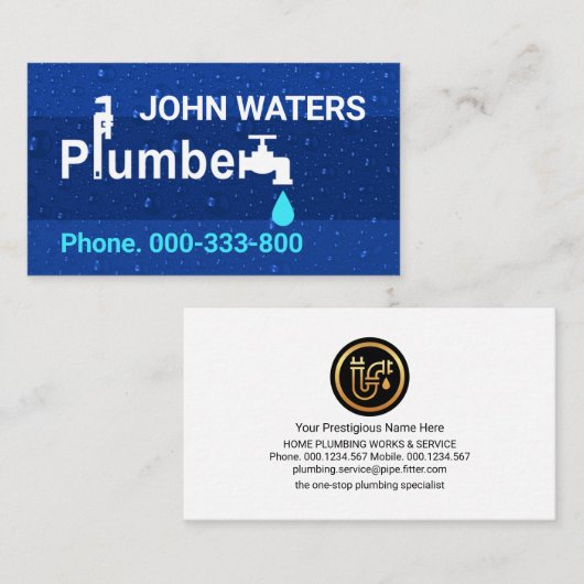 水滴の水漏れ 名刺 (正面/裏面)