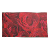 水滴の美しい赤いバラ 枕カバー (裏面)