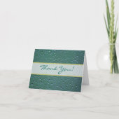 水滴の背景の結婚式のお礼 サンキューカード (正面)