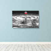 水滴の赤いバラ キャンバスプリント (インサイチュ (ウッドフロア))