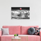 水滴の赤いバラ キャンバスプリント (インサイチュ (リビング))