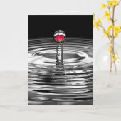 水滴の赤バラ悔やみや弔慰 カード (黄色い花)