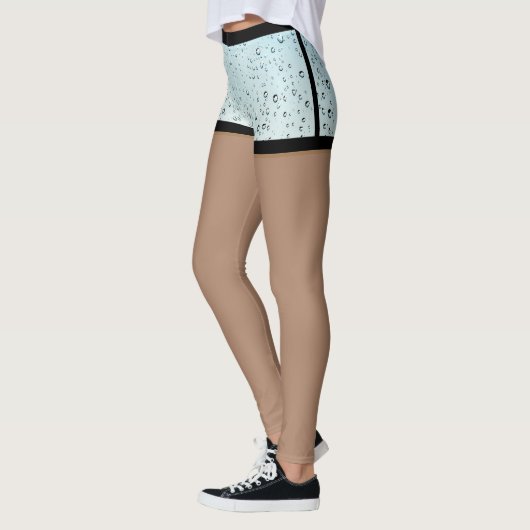 水滴は青いビーディングのウェットレギンスを短くする レギンス (左)