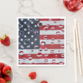 水滴を伴うアメリカ国旗 スタンダードランチョンナプキン (インサイチュ)