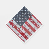 水滴を伴うアメリカ国旗 スタンダードランチョンナプキン (角)
