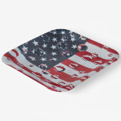 水滴を伴うアメリカ国旗 ペーパープレート (傾斜あり)