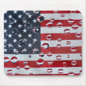 水滴を伴うアメリカ国旗 マウスパッド (正面)