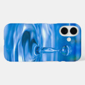 水滴を伴う青いさざ波のある水 Case-Mate iPhoneケース (裏面 (横))