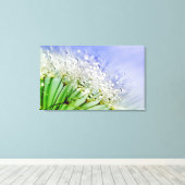 水滴を持つタンポポの種子 キャンバスプリント (インサイチュ (ウッドフロア))