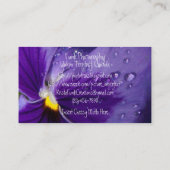 水滴を持つパンジー 名刺 (裏面)