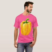 水滴を持つ黄色のベルペッパー Tシャツ (正面フル)