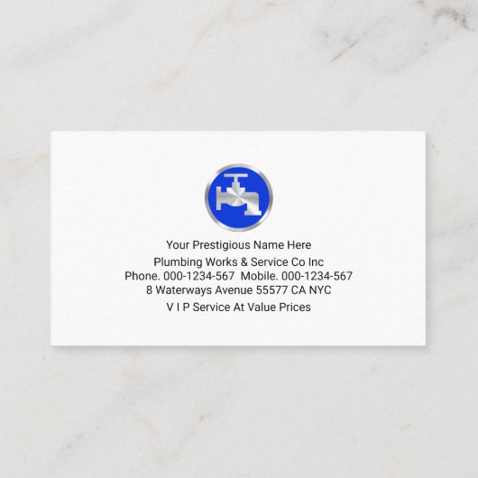 水滴を滴らせる水滴の配管 名刺 (裏面)