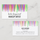 水滴カラフルの落ちるメイクアップアーティスト 名刺 (正面/裏面)