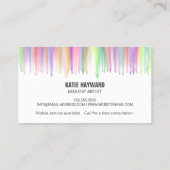 水滴カラフルの落ちるメイクアップアーティスト 名刺 (裏面)