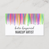 水滴カラフルの落ちるメイクアップアーティスト 名刺 (正面)