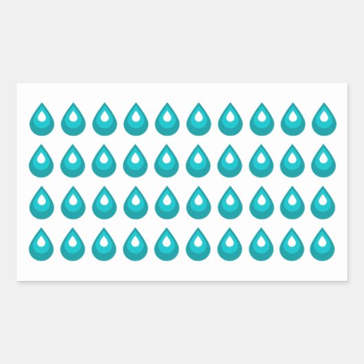 水滴ジャーナル貼り紙 長方形シール (正面)