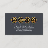 水滴ストライプ上の銀パイプライン 名刺 (裏面)