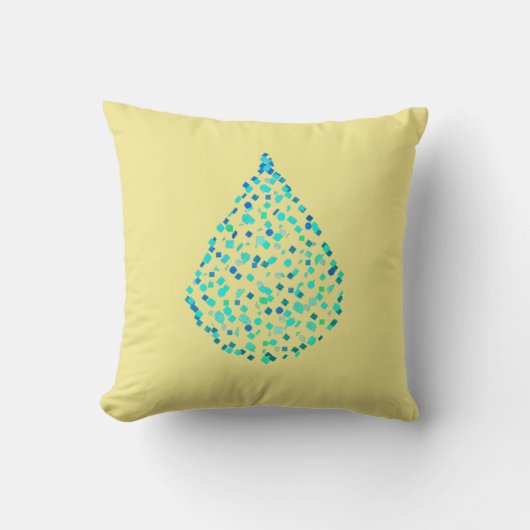 水滴ターコイズクッション装飾用クッション クッション (正面)