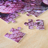 水滴パープルリーフマクロ撮影 ジグソーパズル (側面)