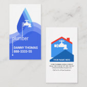 水滴ブルーウェーブ配管 名刺 (正面/裏面)