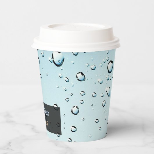 水滴写真文字 紙コップ (左)