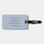 水滴抽象芸術モノグラムイニシャルグレイカスタム ラゲッジタグ (裏面横)