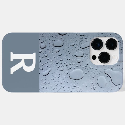 水滴抽象芸術モノグラムイニシャルグレイカスタム Case-Mate iPhoneケース (裏面 (横))