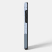 水滴抽象芸術モノグラムイニシャルグレイカスタム iPhoneケース (左側面)