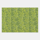 水滴緑葉自然模様 ラッピングペーパーシート (正面3)