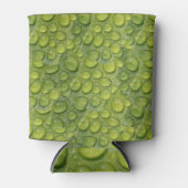 水滴緑葉自然模様 缶クーラー (正面)