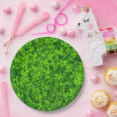 水滴葉付きグリーンクローバー ペーパープレート (パーティー)