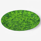 水滴葉付きグリーンクローバー ペーパープレート (アングル)