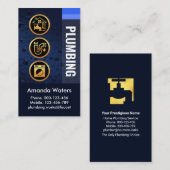 水滴金ゴールド配管アイコン 名刺 (正面/裏面)