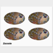 水滴 – 作動中の水 楕円形シール (シート)