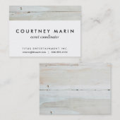 水漆喰を塗られた納屋の木製の白いWoodgrain 名刺 (正面/裏面)