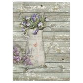 水漆喰を塗られた納屋の木製の農家の夏のラベンダー クリップボード (裏面)