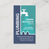 水漏れスタイリッシュする水栓配管工 名刺 (正面)