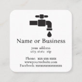 水漏れ蛇口 スクエア名刺 (正面)