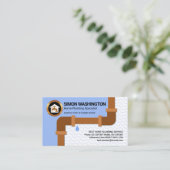 水漏れ配管パイプ青波状配管フィッター 名刺 (スタンド正面)